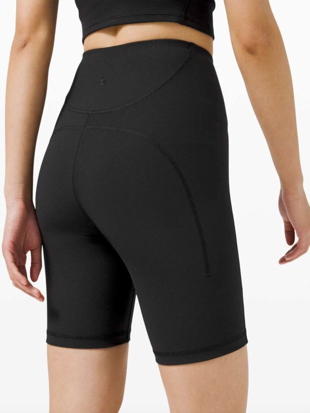 Lululemon Ribbed Contoured High-Rise Short 8", Black